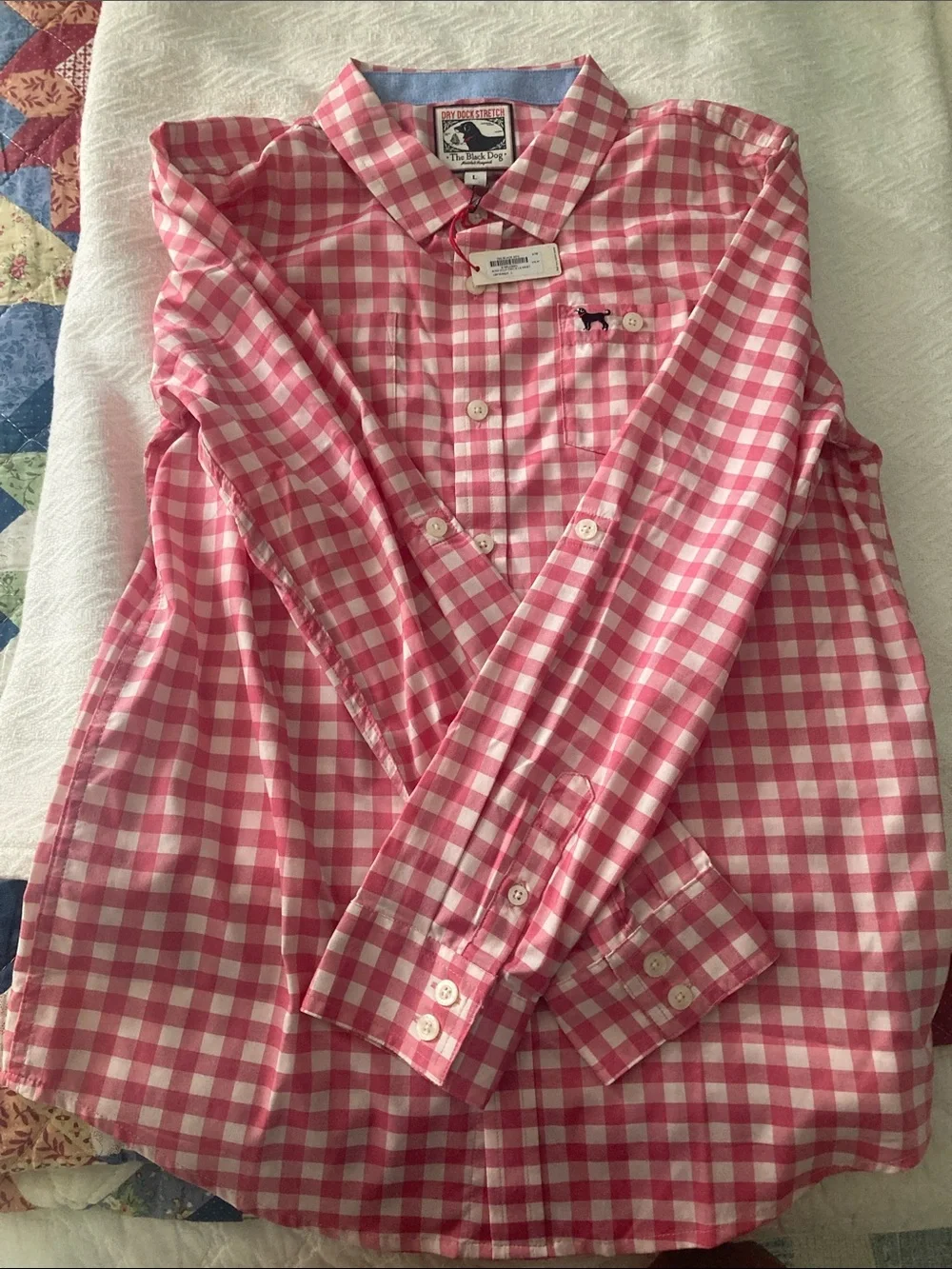 The Black Dog Boys Pink & White Gingham Button-Down Shirt